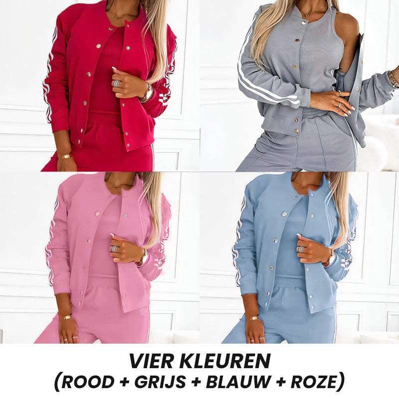 Komonka Vrouwen's drie - stukken set met baseballjacket en broeken