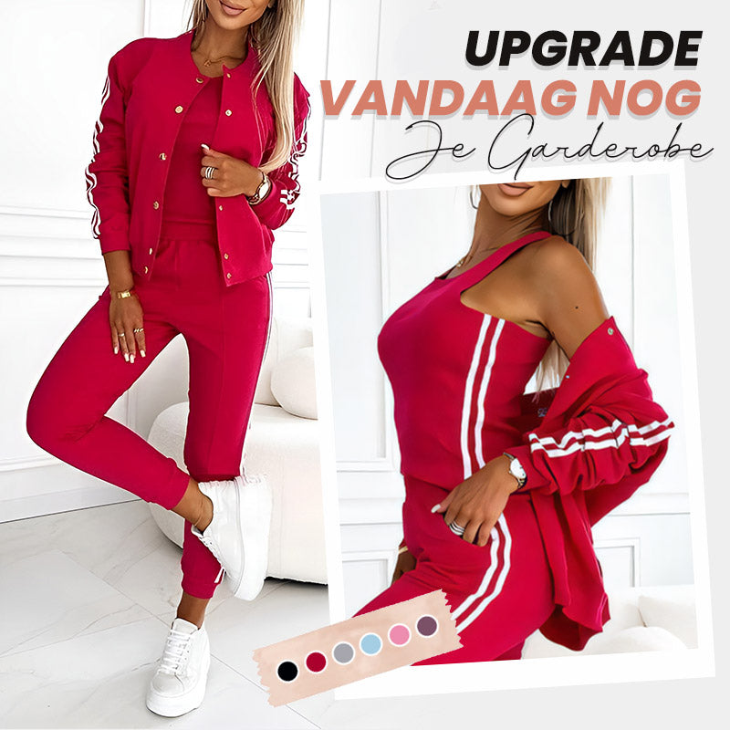 Komonka Vrouwen's drie - stukken set met baseballjacket en broeken