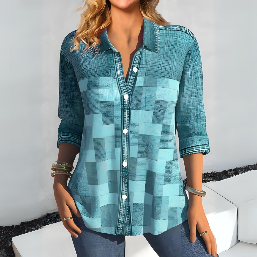Purla - Casual geruite blouse