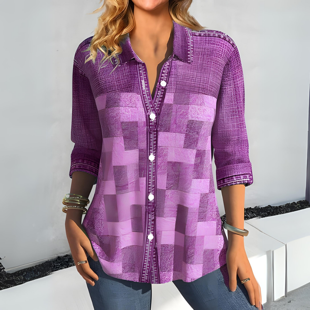 Purla - Casual geruite blouse