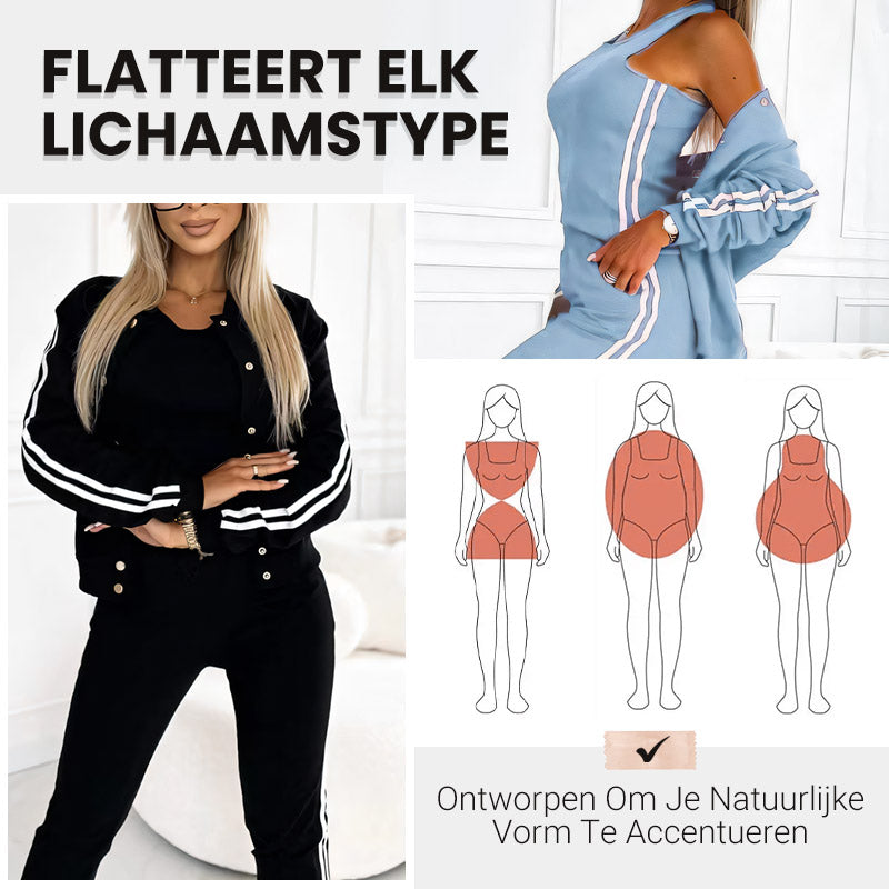 Komonka Vrouwen's drie - stukken set met baseballjacket en broeken