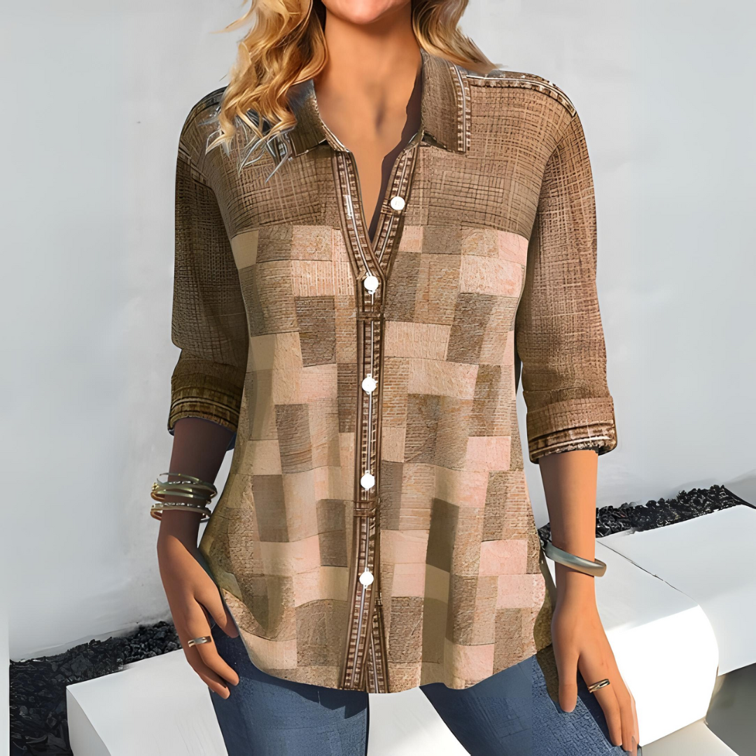 Purla - Casual geruite blouse