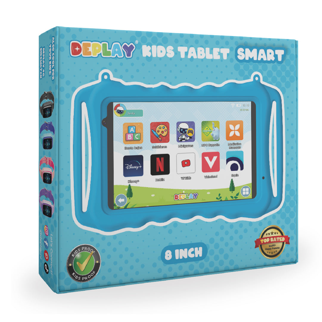 DEPLAY Kids Tablet SMART (7-8'') - Blauw - Rood - Roze
