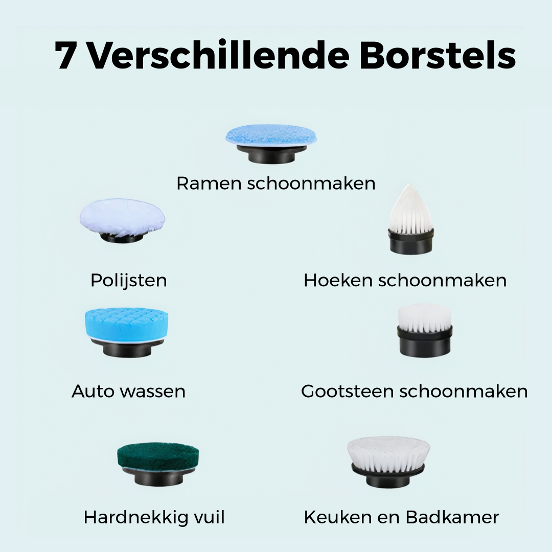 Elektrische Easy Schoonmaakborstel 7-delige set