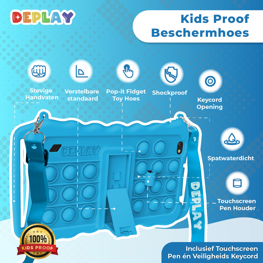 DEPLAY Kids Tablet SMART (7-8'') - Blauw - Rood - Roze