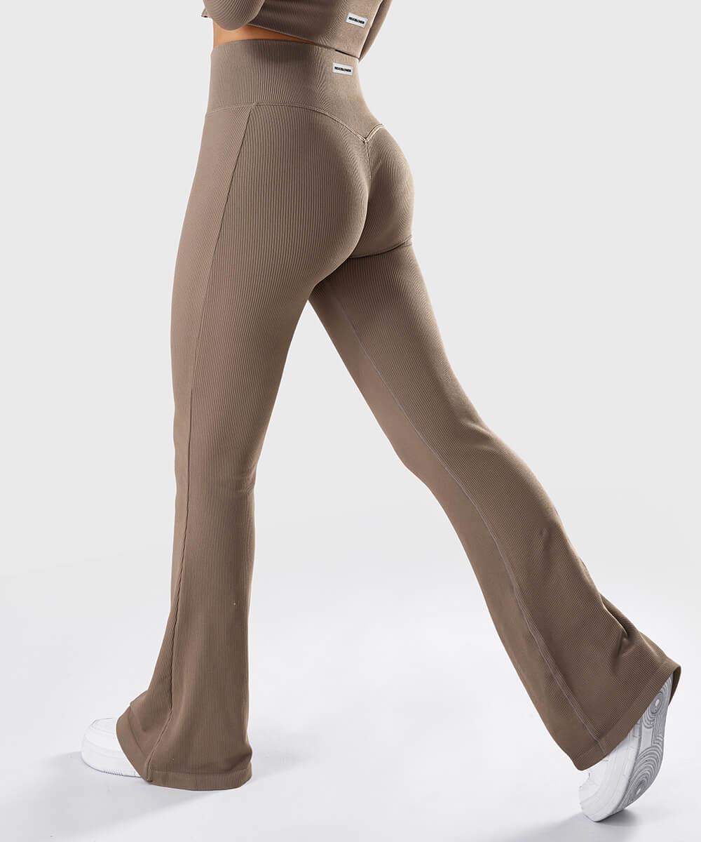 Comfortabel Stevige geribbelde uitlopende naadloze broek Nu 20% korting!