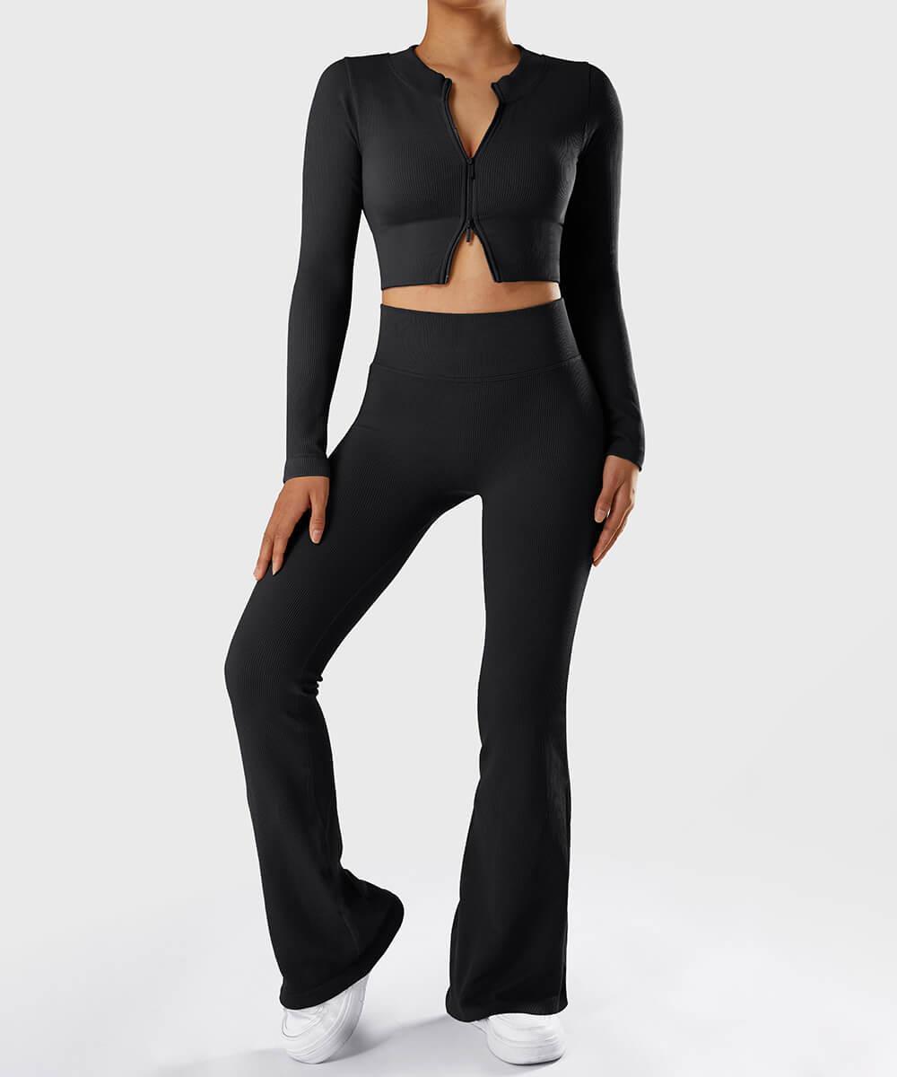 Comfortabel Stevige geribbelde uitlopende naadloze broek Nu 20% korting!