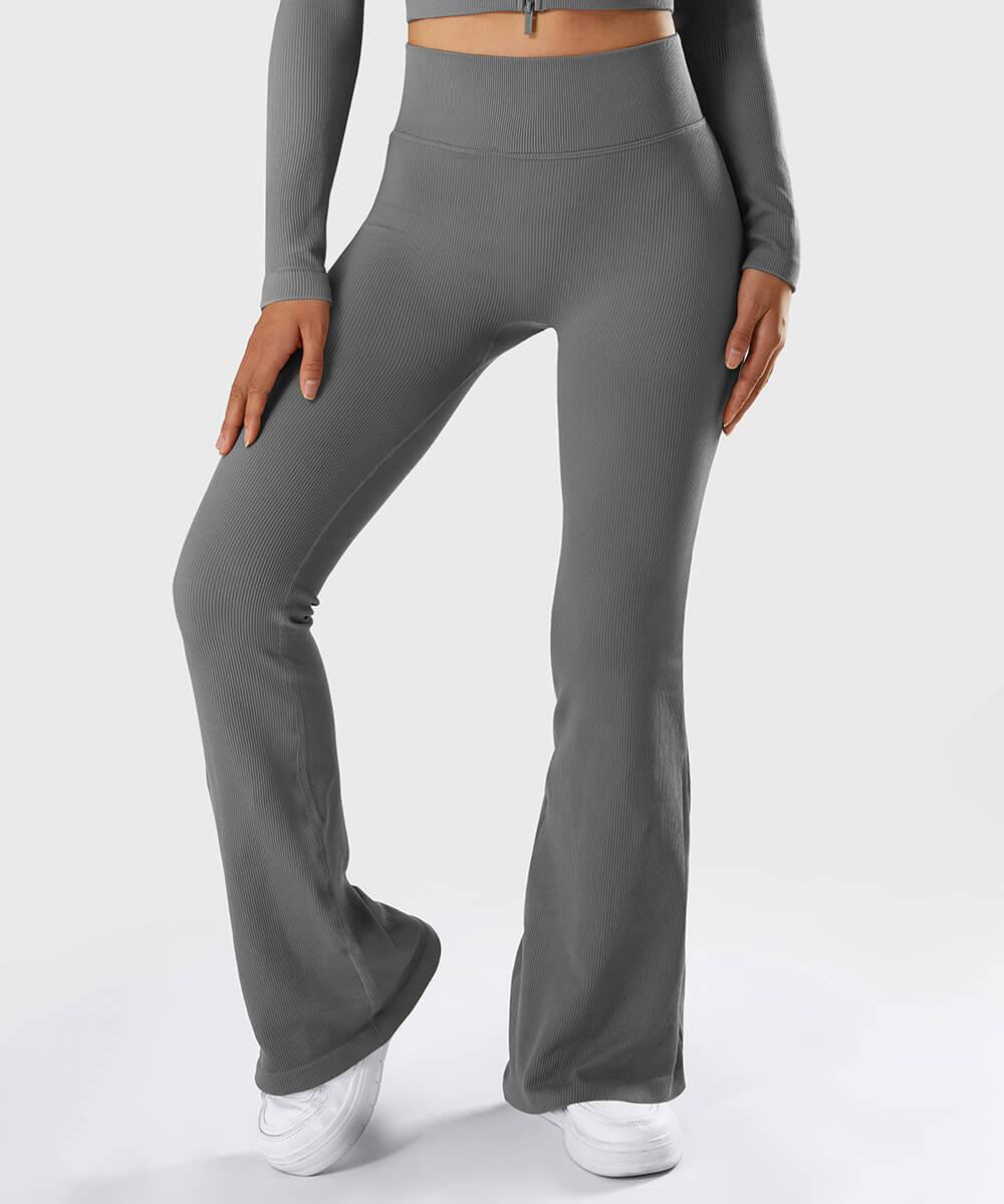Comfortabel Stevige geribbelde uitlopende naadloze broek Nu 20% korting!