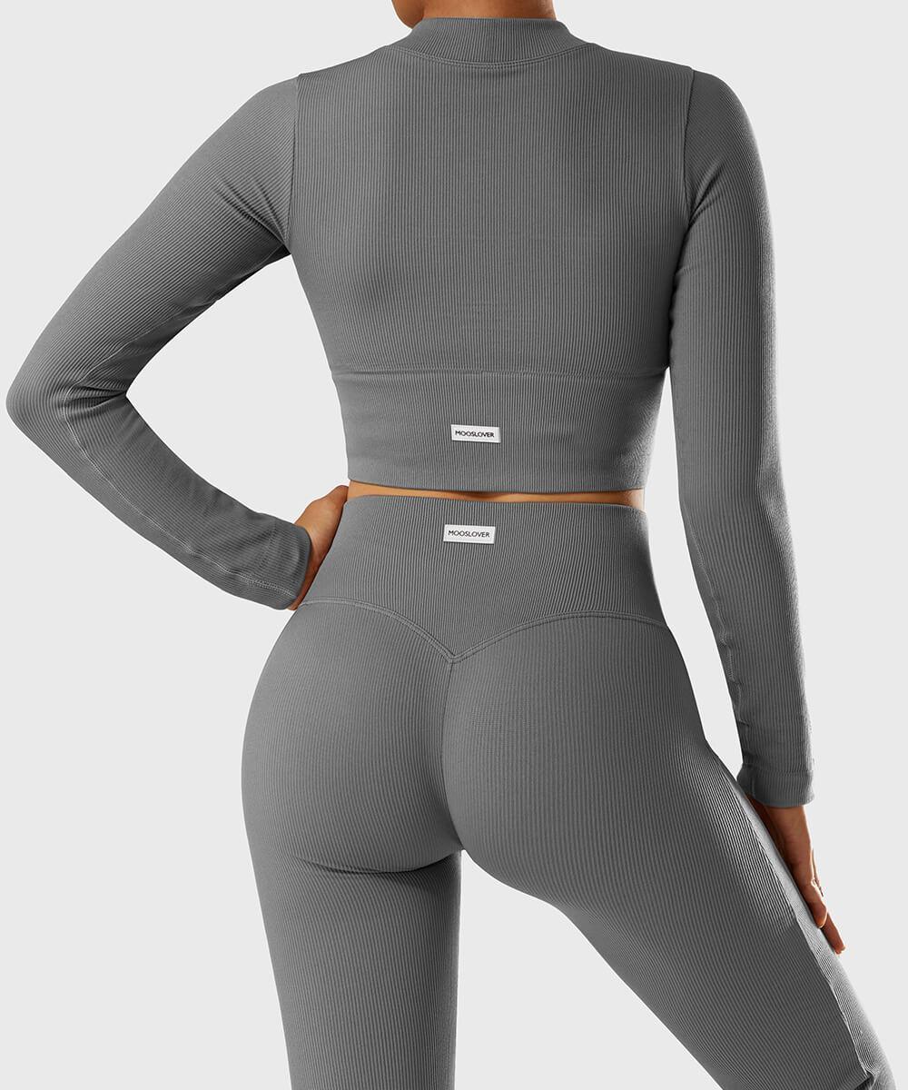 Comfortabel Stevige geribbelde uitlopende naadloze broek Nu 20% korting!