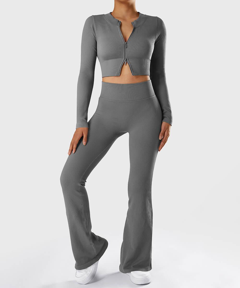 Comfortabel Stevige geribbelde uitlopende naadloze broek Nu 20% korting!