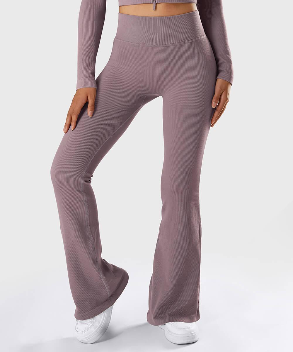 Comfortabel Stevige geribbelde uitlopende naadloze broek Nu 20% korting!