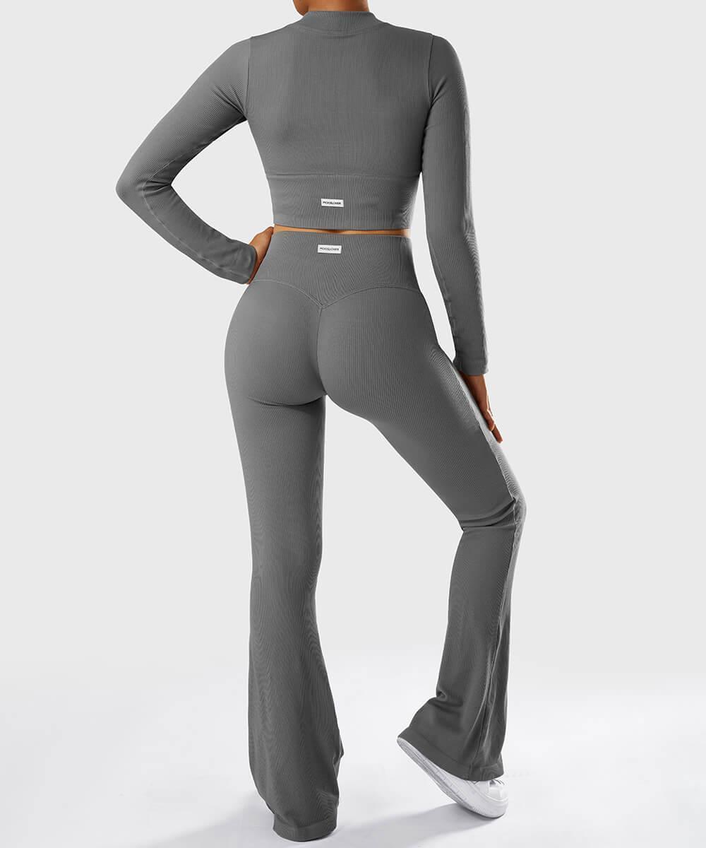 Comfortabel Stevige geribbelde uitlopende naadloze broek Nu 20% korting!