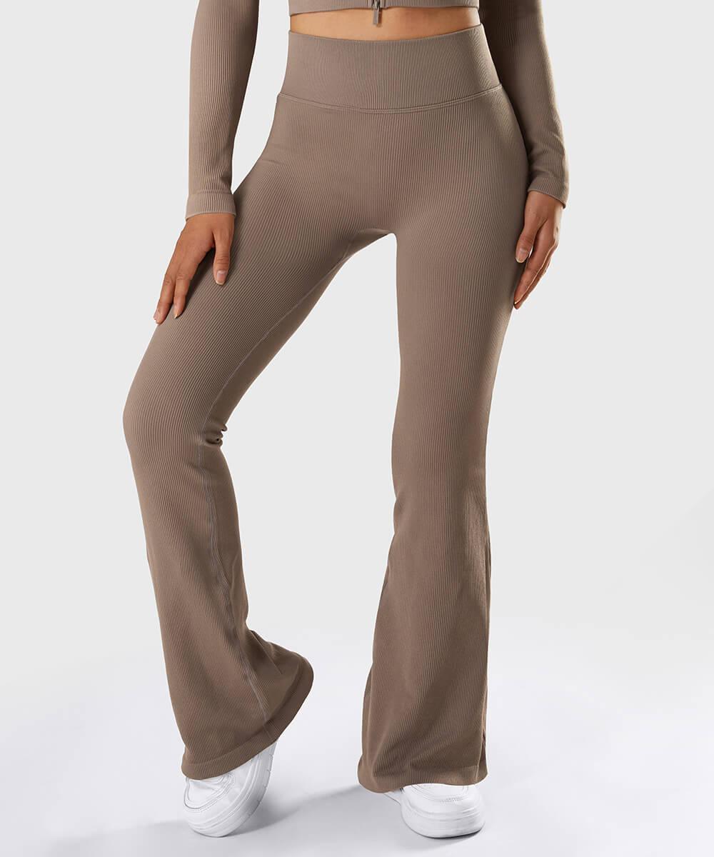Comfortabel Stevige geribbelde uitlopende naadloze broek Nu 20% korting!