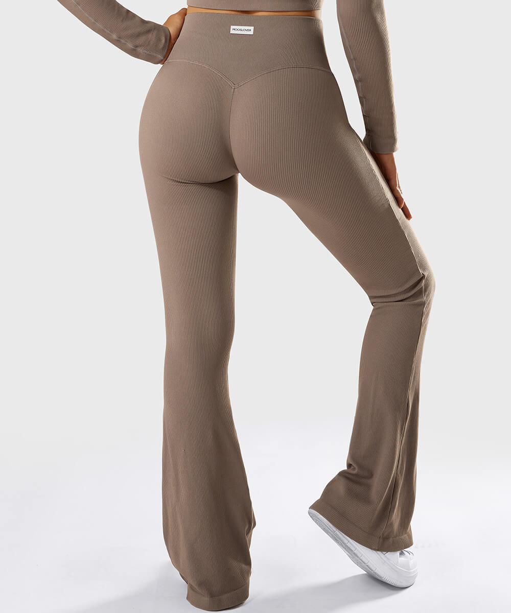 Comfortabel Stevige geribbelde uitlopende naadloze broek Nu 20% korting!