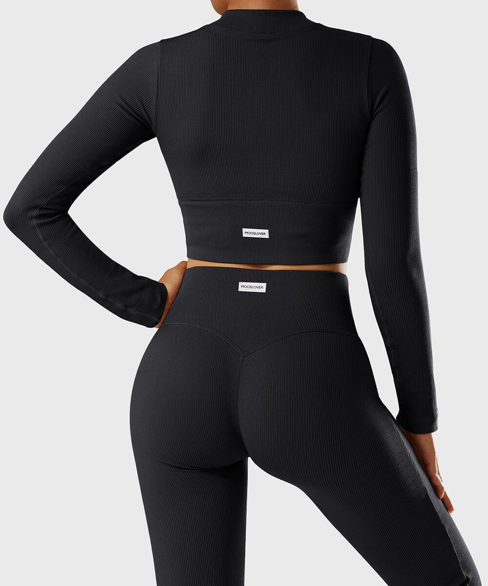 Comfortabel Stevige geribbelde uitlopende naadloze broek Nu 20% korting!
