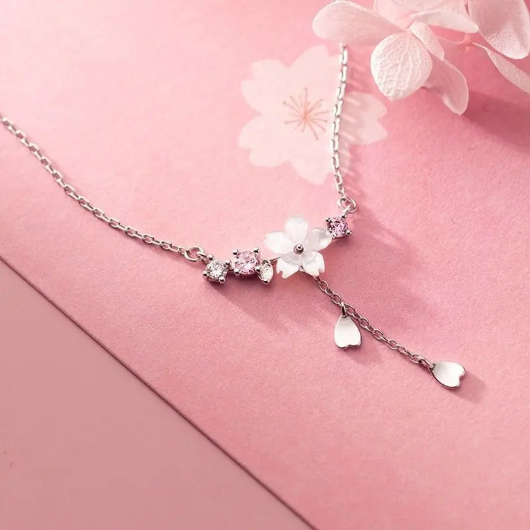 Cherry Blossom Oorbellen & Ketting